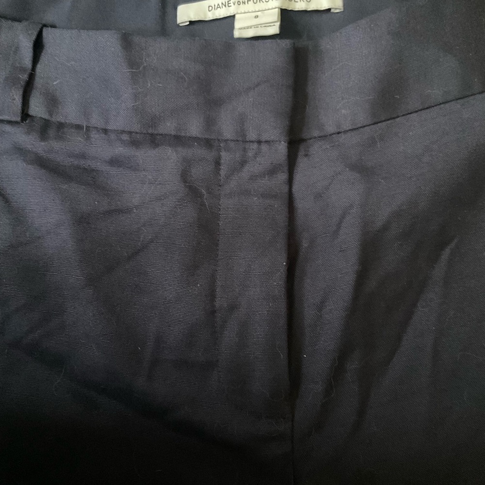 “DIANE VON FURSTENBERG” Navy Blue Straight Leg Dress Pants - Picture 3 of 10